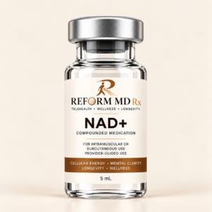 Rmdr NAD+ 1 Reform MD Rx branded NAD+ vial on a plain background